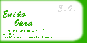 eniko opra business card